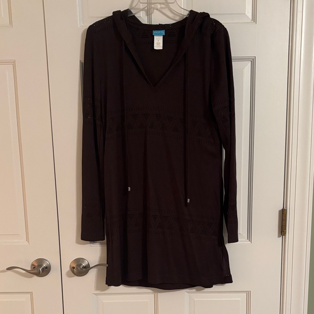 Dotti Chocolate Brown Hooded Beach Cover up